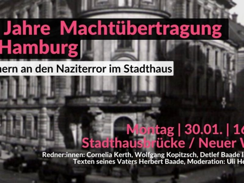 30.1., 16.30 Uhr: Kundgebung am Stadthaus