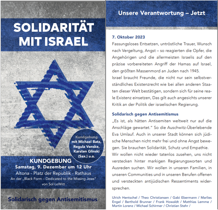 Solidarisch gegen Antisemitismus – Solidarität mit Israel