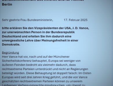 Petition: Vizepräsident der USA soll zur „unerwünschten Person“ erklärt werden